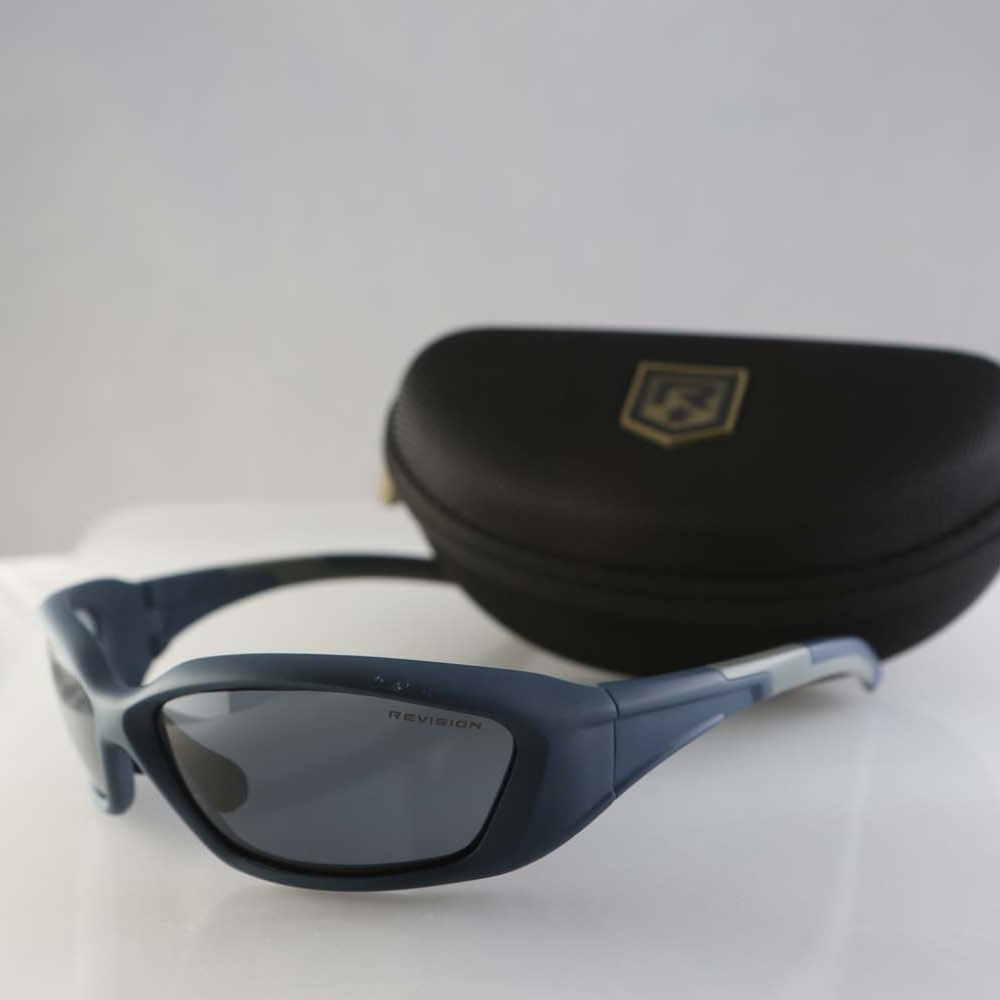 Revision sunglasses navy plastic frame gray lenses
